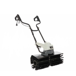 Carica immagine nella visualizzazione Galleria, Macchina spazzolatrice bianca per cura del prato artificiale, con manico regolabile e design compatto.