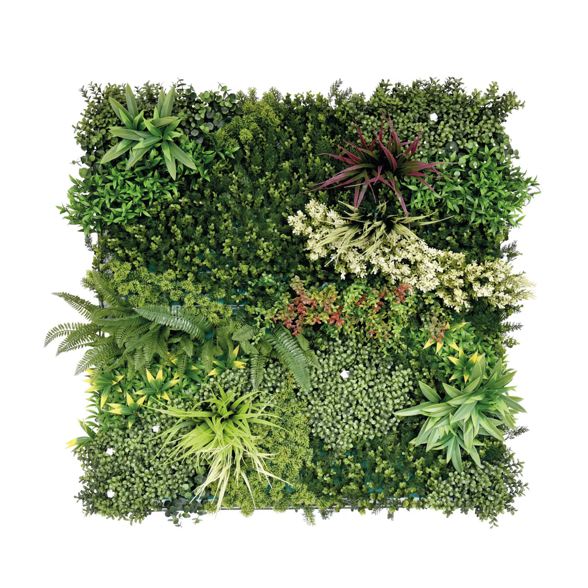 Kit di decorazione da parete con piante 25x25 cm - Piante artificiali verdi anti-UV - Prato sintetico per interni/esterni | Leroy Merlin